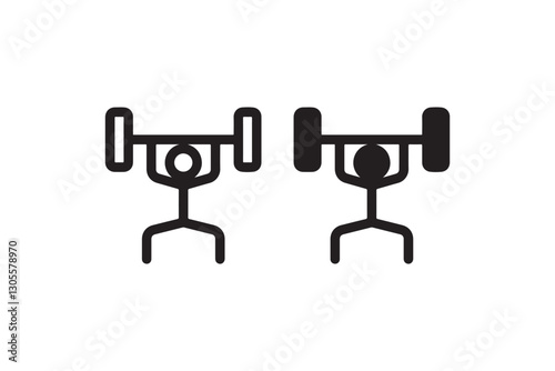 Weightlifting and fitness training icon set Vector