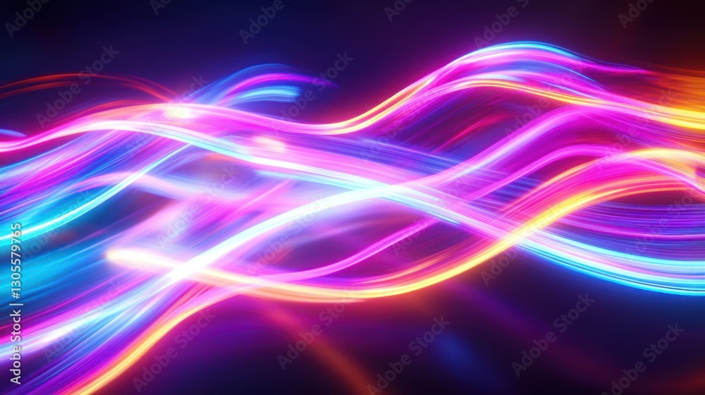 Fototapeta premium A Colorful Abstract Depiction Of Flowing Light Streaks
