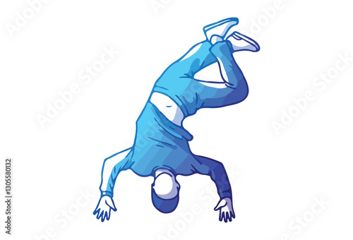 Breakdance vectors, Designed in a thin-line style inspired by Korean and Japanese aesthetics, this colorful sketch highlights the grace and agility of street dancers. The minimalistic yet detailed app
