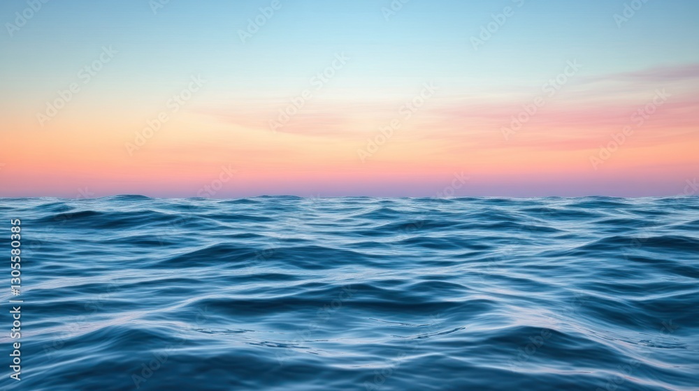 Obraz premium Calm ocean water and colorful sky during a beautiful sunset