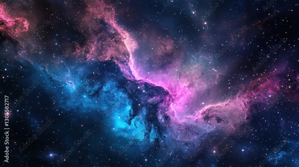 Fototapeta premium Backdrop of a cosmic canvas with neon hues and radial bursts resembling star clusters