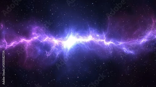 Wallpaper Mural A brilliant purple nebula with numerous bright stars in space Torontodigital.ca