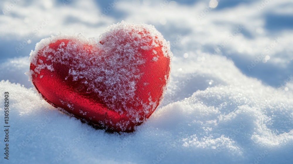 Fototapeta premium a high quality photograph of a valentine with snow