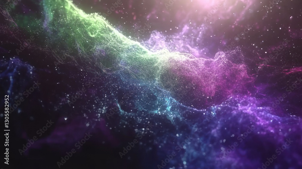 Fototapeta premium Colorful nebula with many stars floating through dark cosmic space