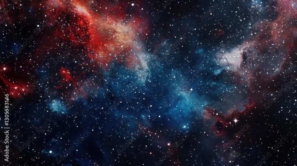 Obraz premium Wallpaper of cosmic void with bright inked stars and vintage halftone patterns