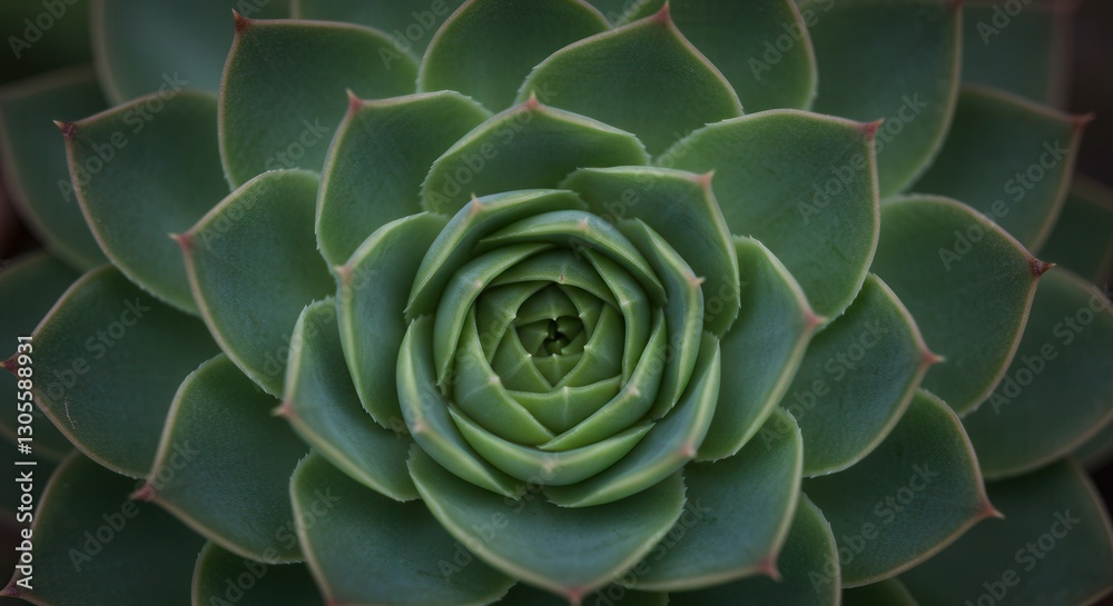 Close Up of Green Succulent Plant with Spiral Pattern and Leaf Texture Close Up of Green Succulent Plant with Spiral Pattern and Leaf Texture