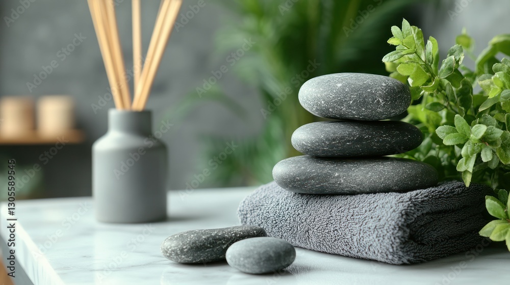 Obraz premium Spa stones, aromatherapy, zen space, bathroom
