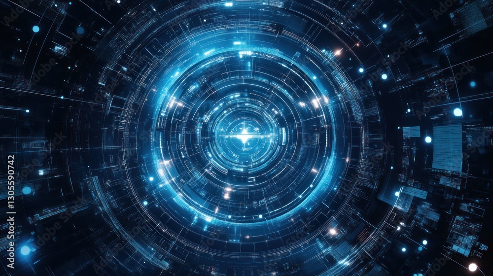 A Futuristic Technological Digital Tunnel Showing Interconnected Data Connections A Futuristic Technological Digital Tunnel Showing Interconnected Data Connections