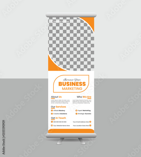 roll up banner design template for travel, corporate, fashion, furniture business or pop up banner template