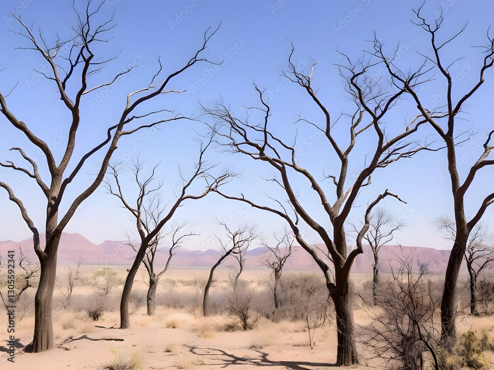 Dead Trees in African Savanna Landscape. Dead Trees in African Savanna Landscape.