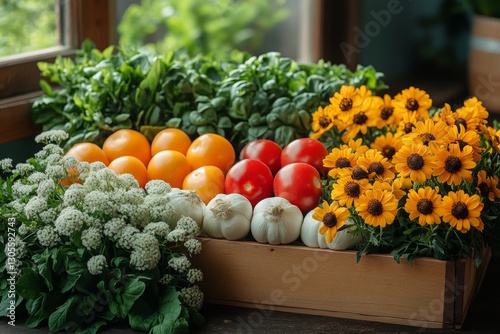 Garden to table. Fresh garden herbs.