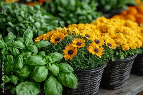 yellow flowers in a garden