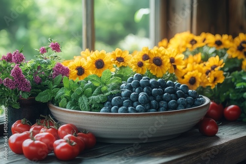 Garden to table. Fresh garden herbs.