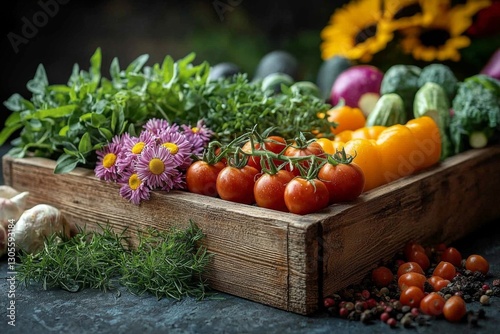 Garden to table. Fresh garden herbs.