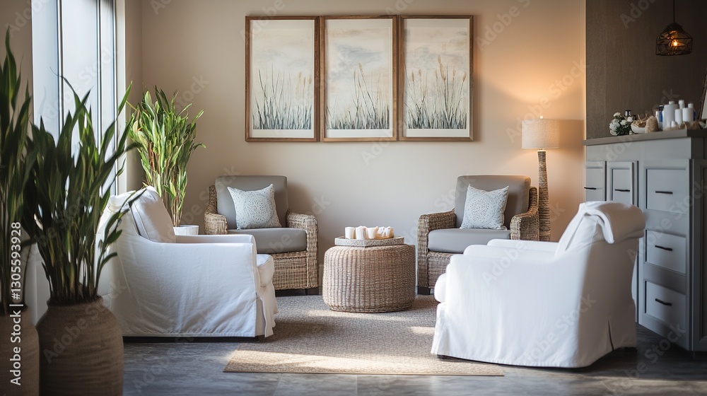 Fototapeta premium Serene Spa Waiting Area With Comfortable Seating