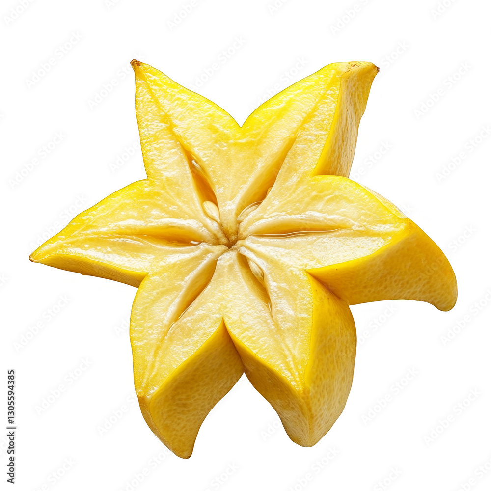 Fototapeta premium Star Fruit Slice - Vibrant Yellow Star Fruit