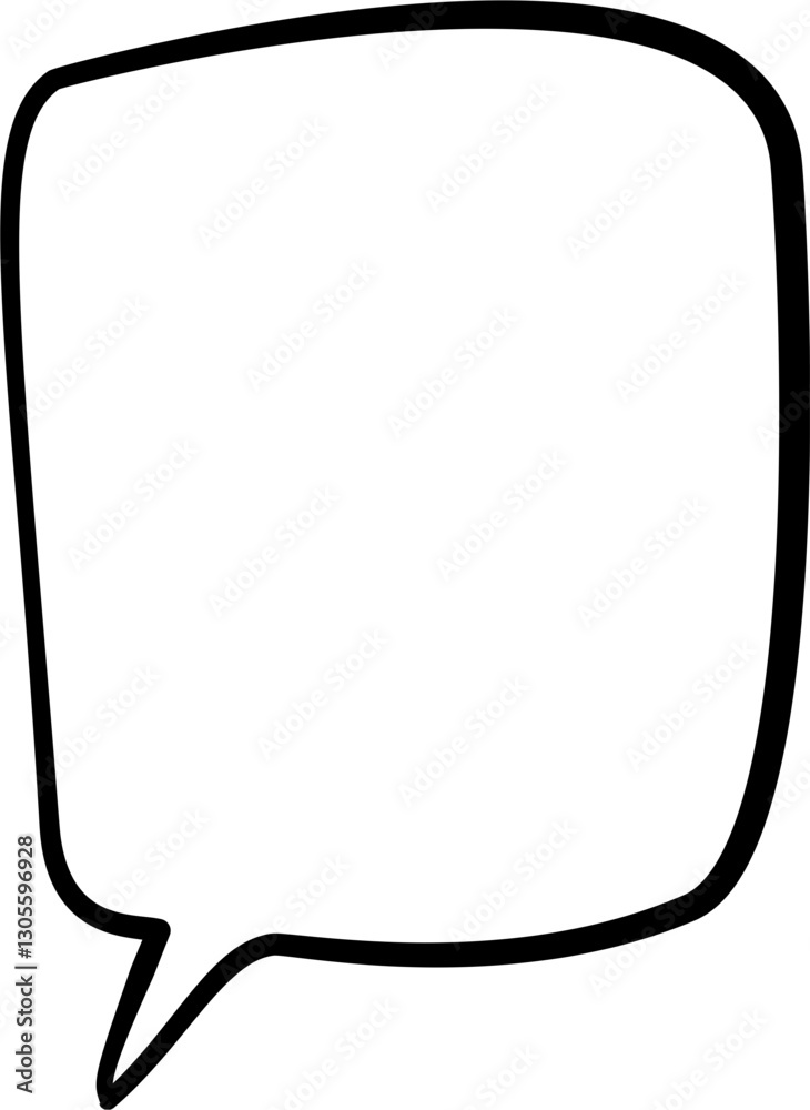 Hand drawn speech bubble outline. Hollow speech bubble. Suitable for comic and conversation. Hand drawn speech bubble outline. Hollow speech bubble. Suitable for comic and conversation.