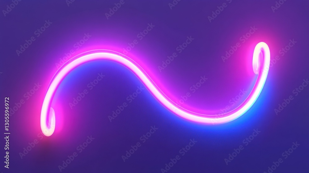 A wavy neon light displays vibrant pink and blue colors beautifully A wavy neon light displays vibrant pink and blue colors beautifully