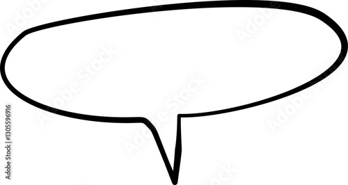 Hand drawn speech bubble outline. Hollow speech bubble. Suitable for comic and conversation. 