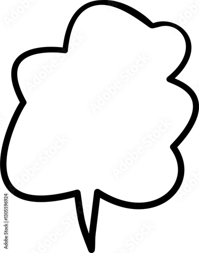 Hand drawn speech bubble outline. Hollow speech bubble. Suitable for comic and conversation. 