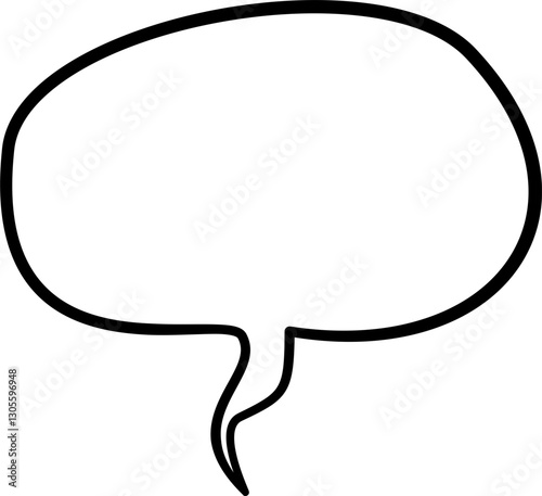 Hand drawn speech bubble outline. Hollow speech bubble. Suitable for comic and conversation. 