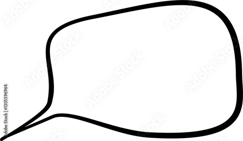 Hand drawn speech bubble outline. Hollow speech bubble. Suitable for comic and conversation. 