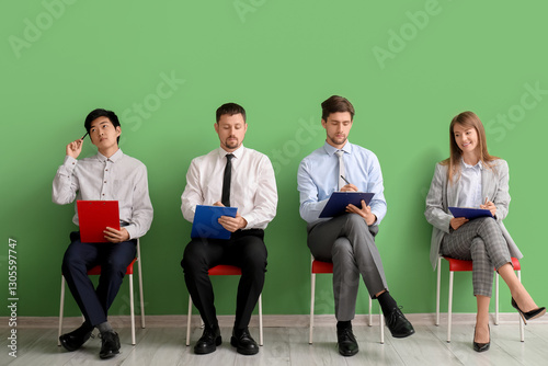Young applicants with clipb...