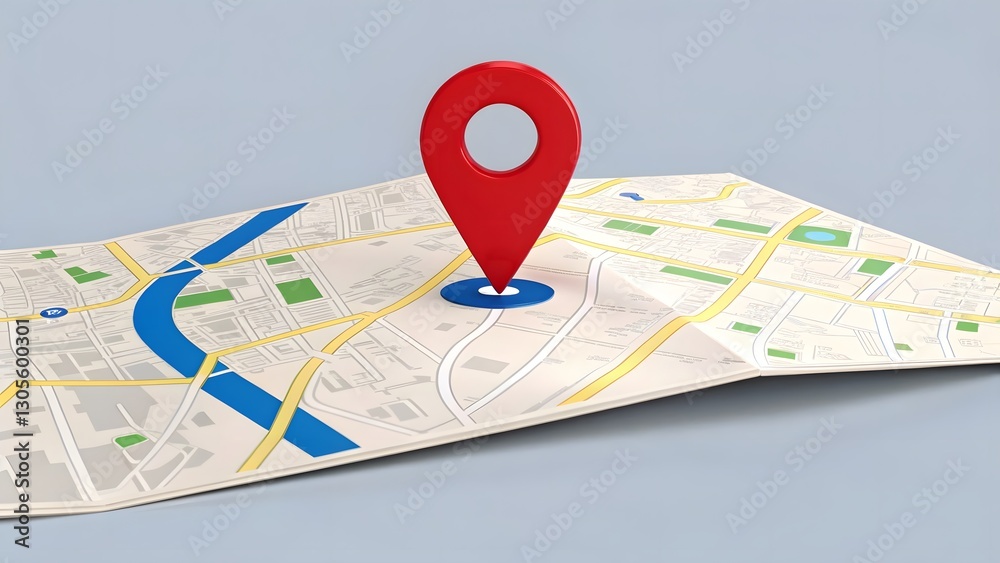 Fototapeta premium A generic city map with a pin