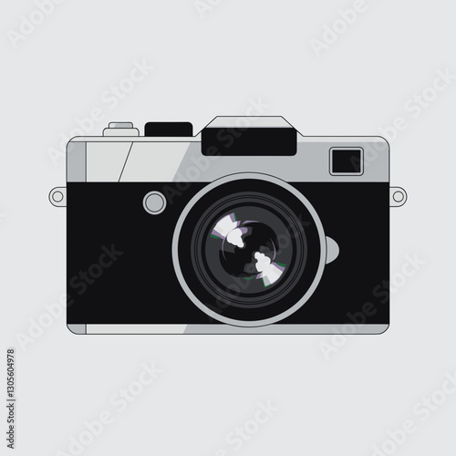 Minimalist Retro Camera Illustration