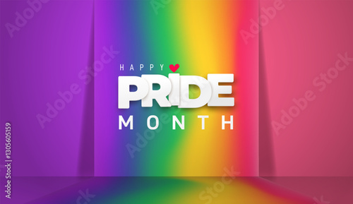 Pride Day Lgbtq Concept Background. Lgbt Pride Month 2025 Poster Design. Vector Background Design Arranged In Rainbow, Lgbt Colors. Rainbow Plane Horizontal Vertical.