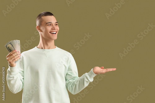 Young man with dollar bankn...