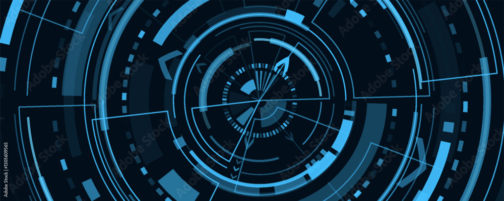 Obraz premium Circle blue abstract technology innovation concept vector background