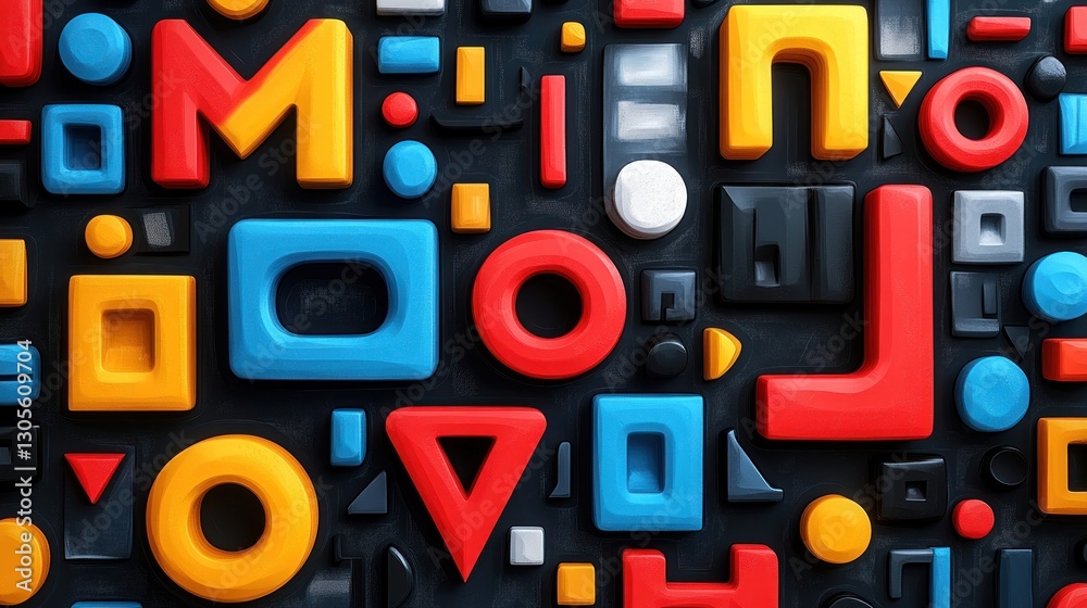Colorful Abstract Shapes on Dark Background. Possible Use Stock photo for design inspiration, posters, or wallpapers Colorful Abstract Shapes on Dark Background. Possible Use Stock photo for design inspiration, posters, or wallpapers
