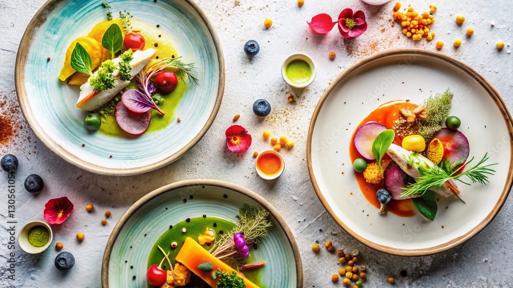 Minimalist Food Photography: Abstract Graffiti Art Patterns on Plates Minimalist Food Photography: Abstract Graffiti Art Patterns on Plates