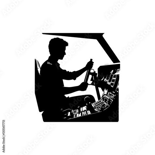 Pilot Drinking in Cockpit