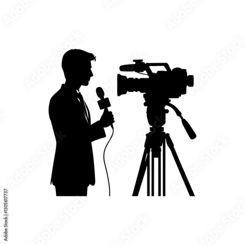 News Reporter Silhouette