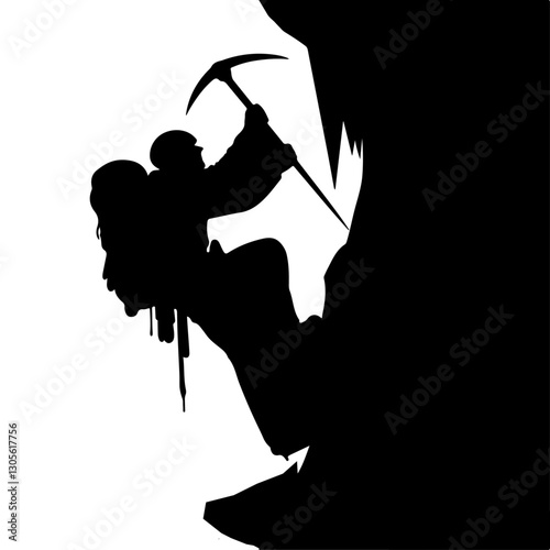 Hill climbing silhouette design photo