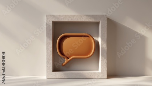 Brown speech bubble plasticine in a textured rectangular shape with a pointed tip.
