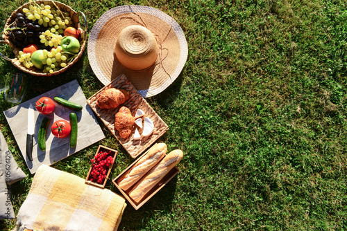 Summer picnic spread with f...