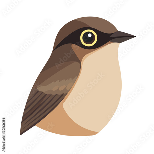 2D flat vector illustration nightingale face icon isolated on a white background.

