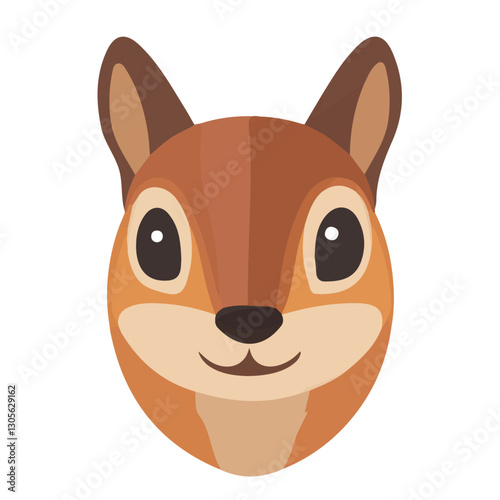 2D flat vector illustration Squirrel face icon isolated on a white background.

