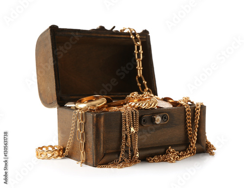 Old chest with treasures is...