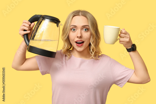 Shocked young woman with mo...