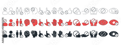 Human warning blocked icon. Illustration vector