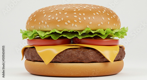 hamburger isolated on white background