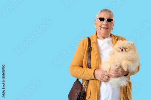 Senior woman in sunglasses ...