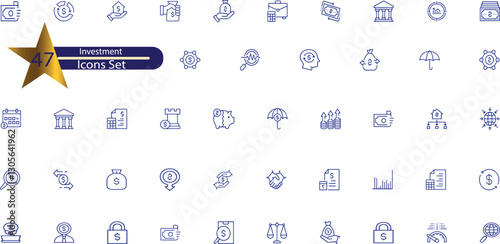 Investment Line Editable Icons set. Vector illustration in modern