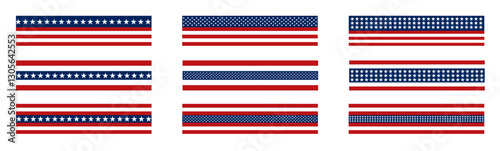 Obraz na płótnie United States flag. Stars and stripes ribbon. American ribbon flag. usa decorative banner border stripe. transparent png and vector illustration. w salonie