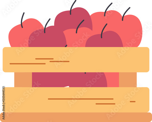 A wooden crate overflowing with a bountiful harvest of apples