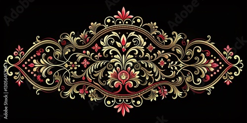 Silhouette of Intricate Scrollwork Vintage Pattern - Elegant Design Element